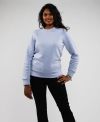 Sweat femme bleu ciel en coton bio - Vue de face bleu ciel uni