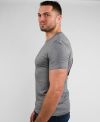 T-shirt homme bio gris col rond manches montées