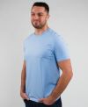 T-shirt homme bleu ciel coton bio face avant unie