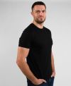 T-shirt homme bio noir col rond manches montées