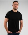 T-shirt homme noir coton bio face avant unie