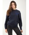 Sweat coton Bio engagé : Face à FaceSweatshirt bio femme bleu marine – Col rond unisexe en coton 100 % bio | KY-KAS
