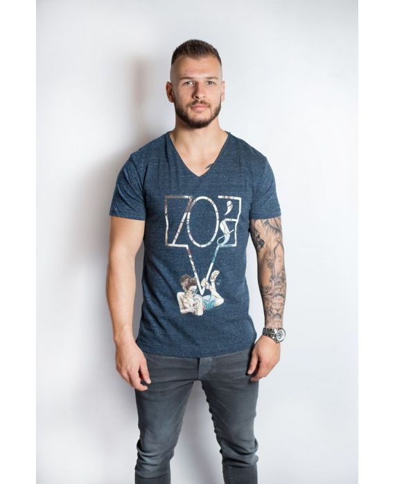 Ky-kas tee-shirt homme col v coton bio